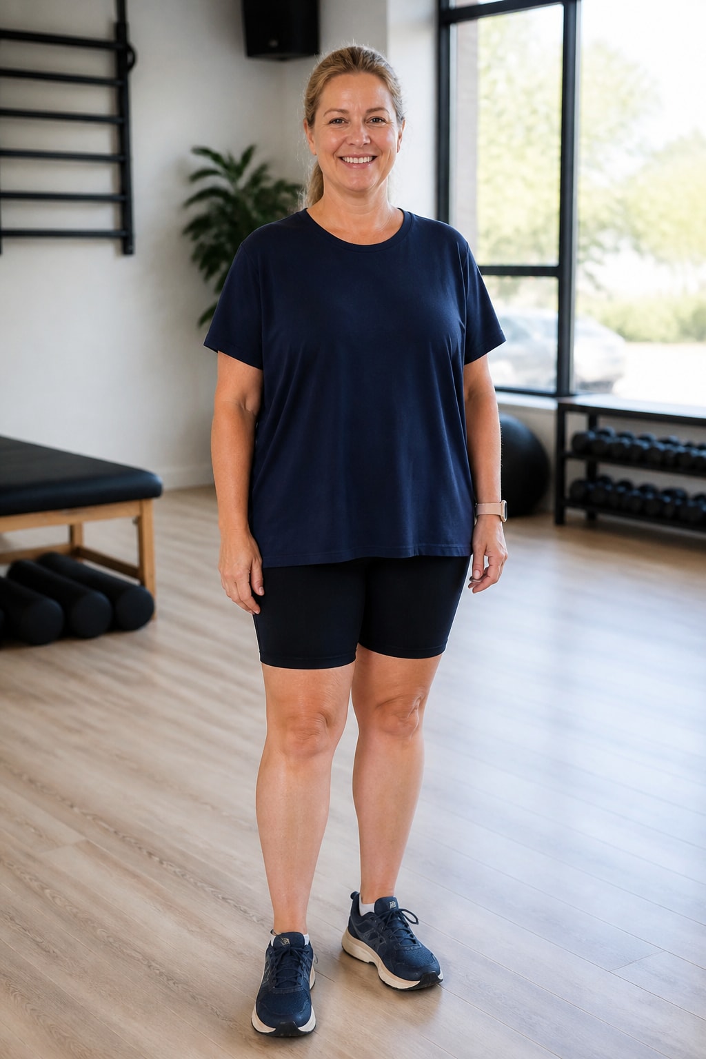 Black Bike Shorts and Oversized Tee