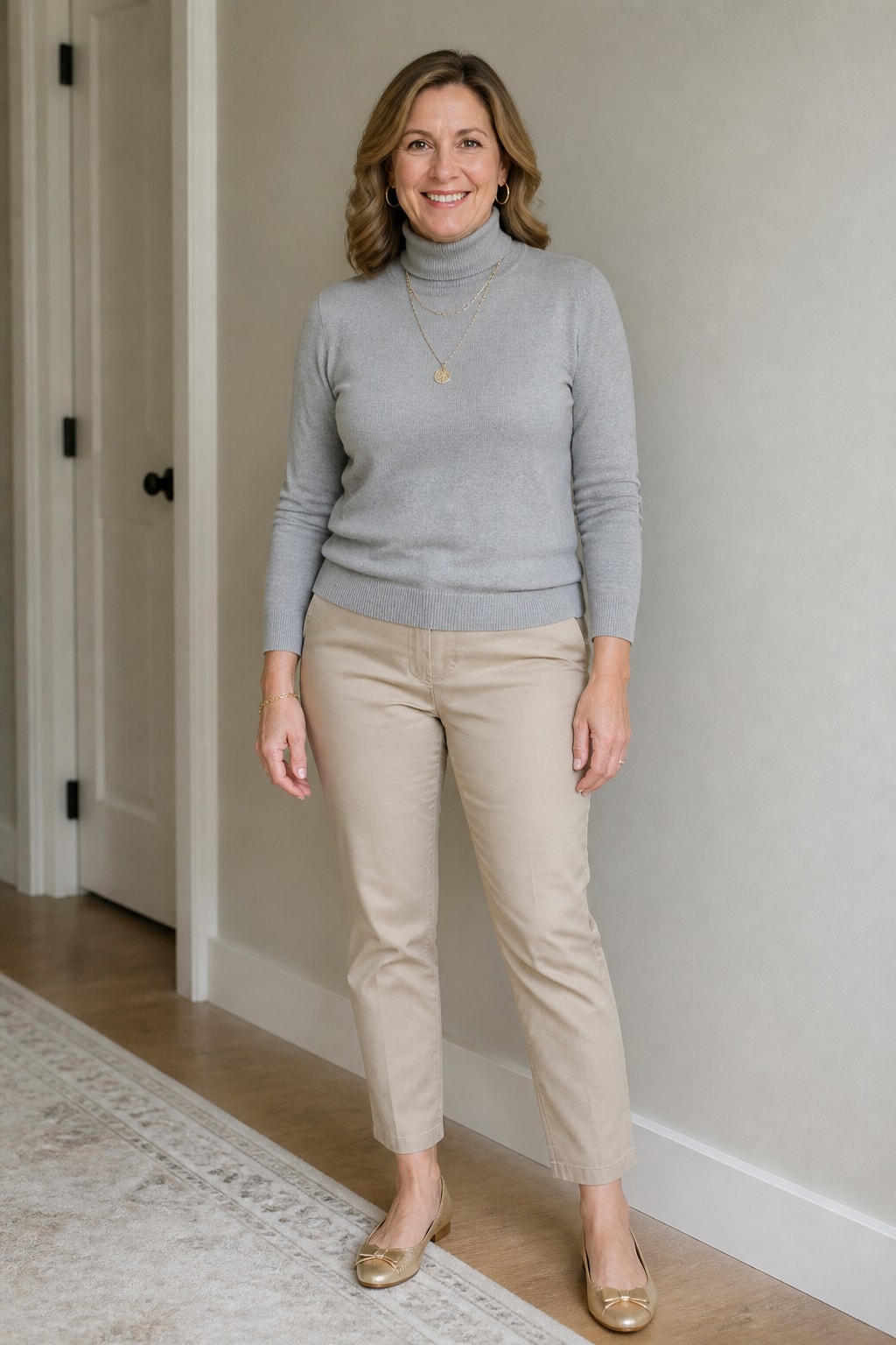 Khaki Chinos and Turtleneck