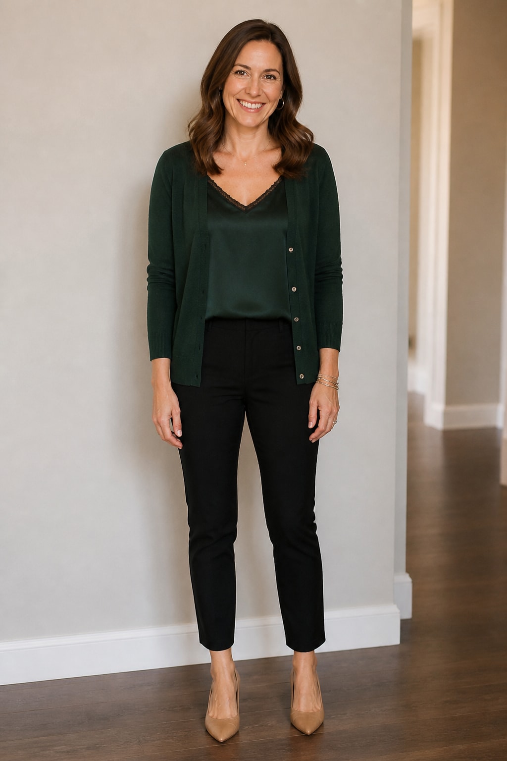 Black Cigarette Pants and Camisole