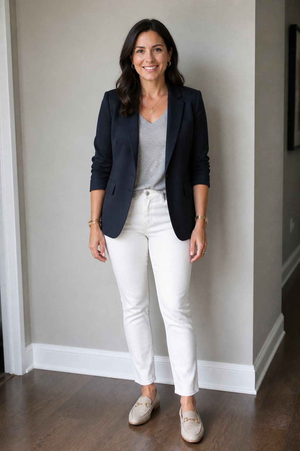 Blazer and White Jeans