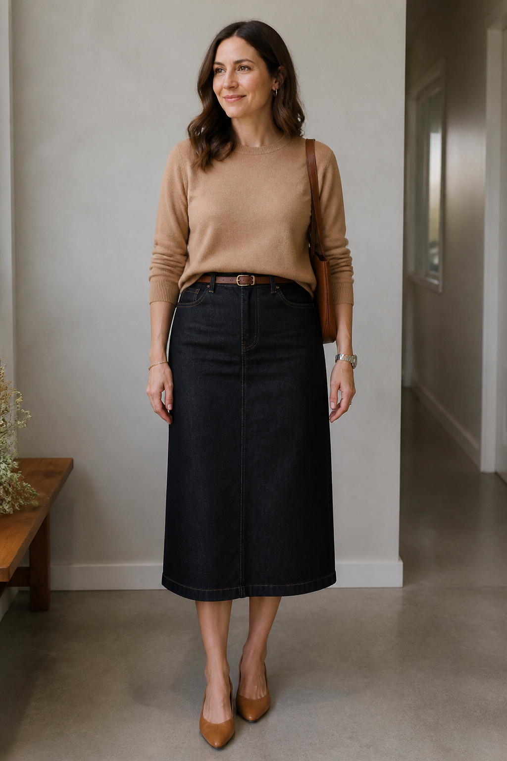 Denim Midi and Cashmere