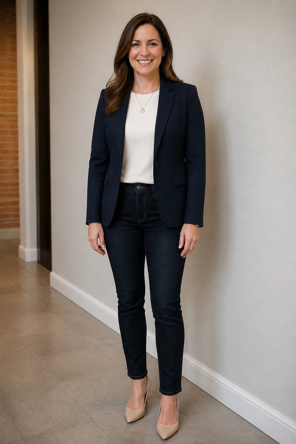 Soft Blazer and Dark Jeans