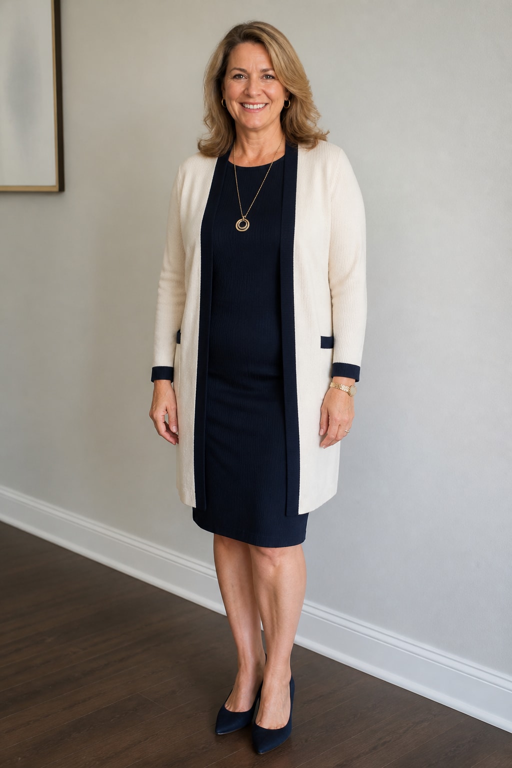 Knit Sheath Dress and Long Cardigan