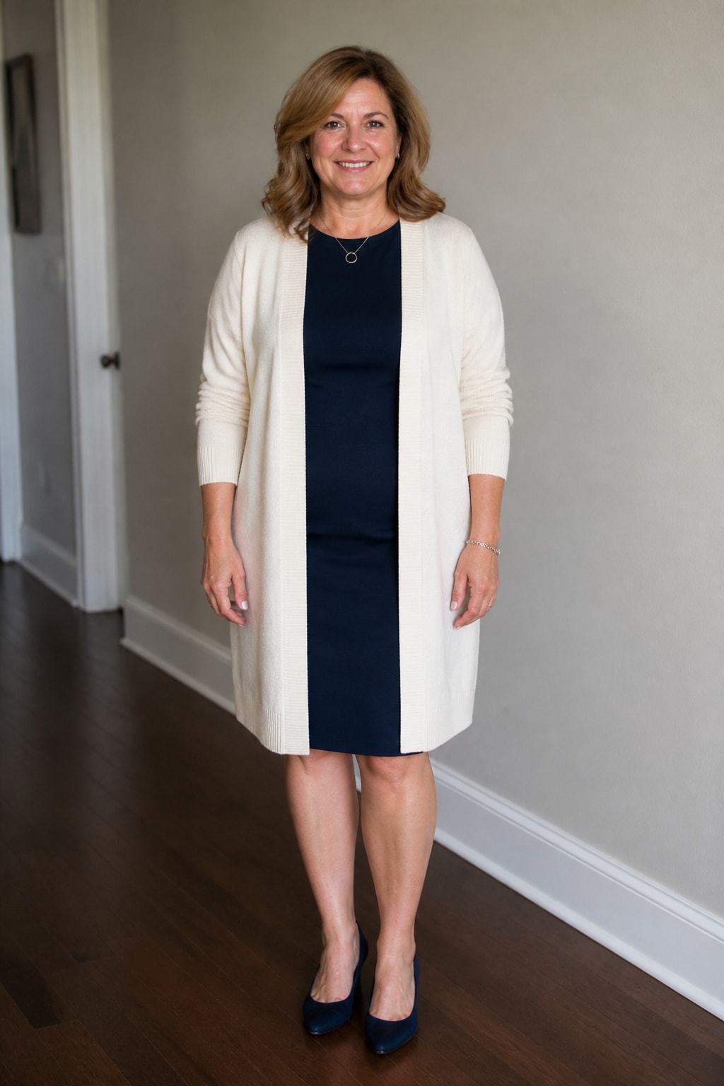 Knit Sheath Dress and Long Cardigan