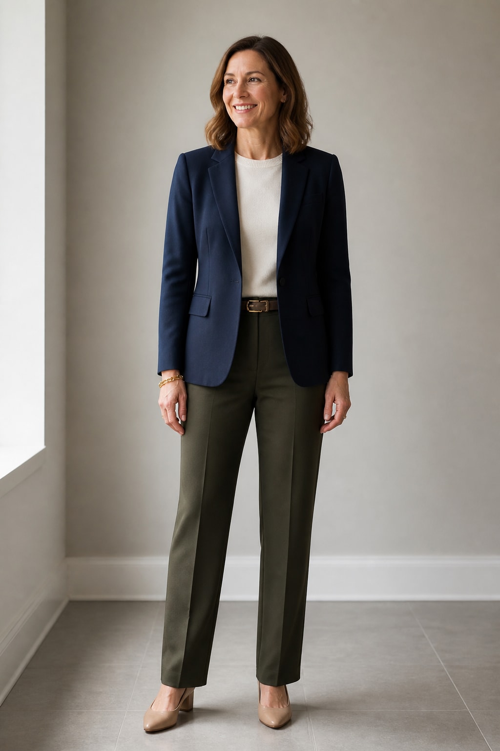 Structured Blazer and Straight Trousers