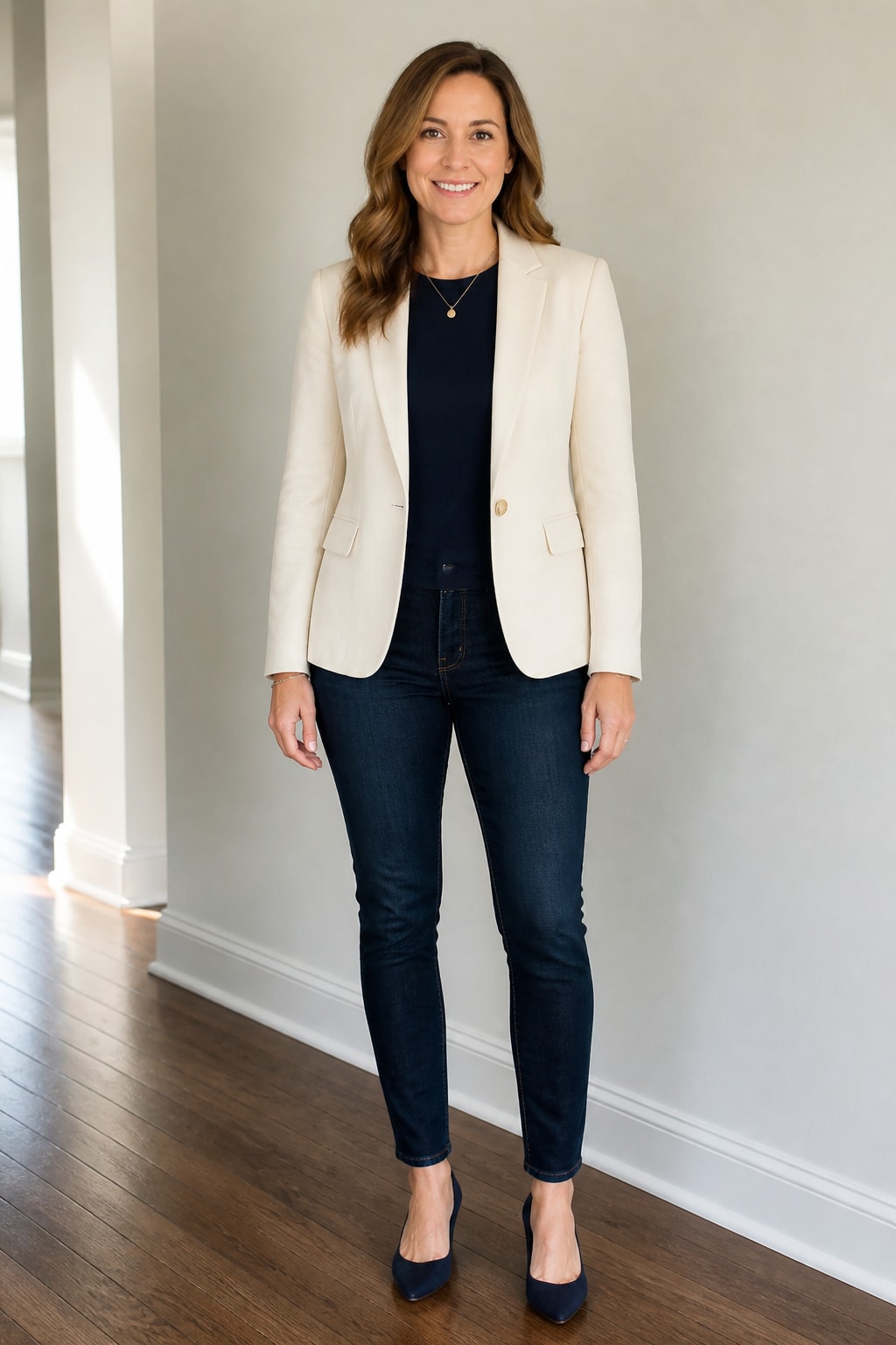 Soft Blazer and Dark Jeans