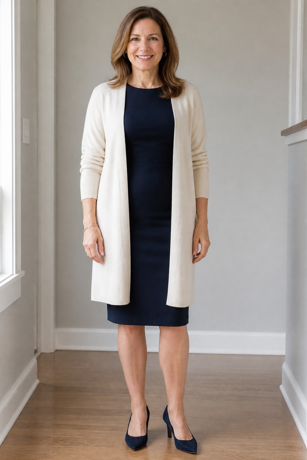 Knit Sheath Dress and Long Cardigan