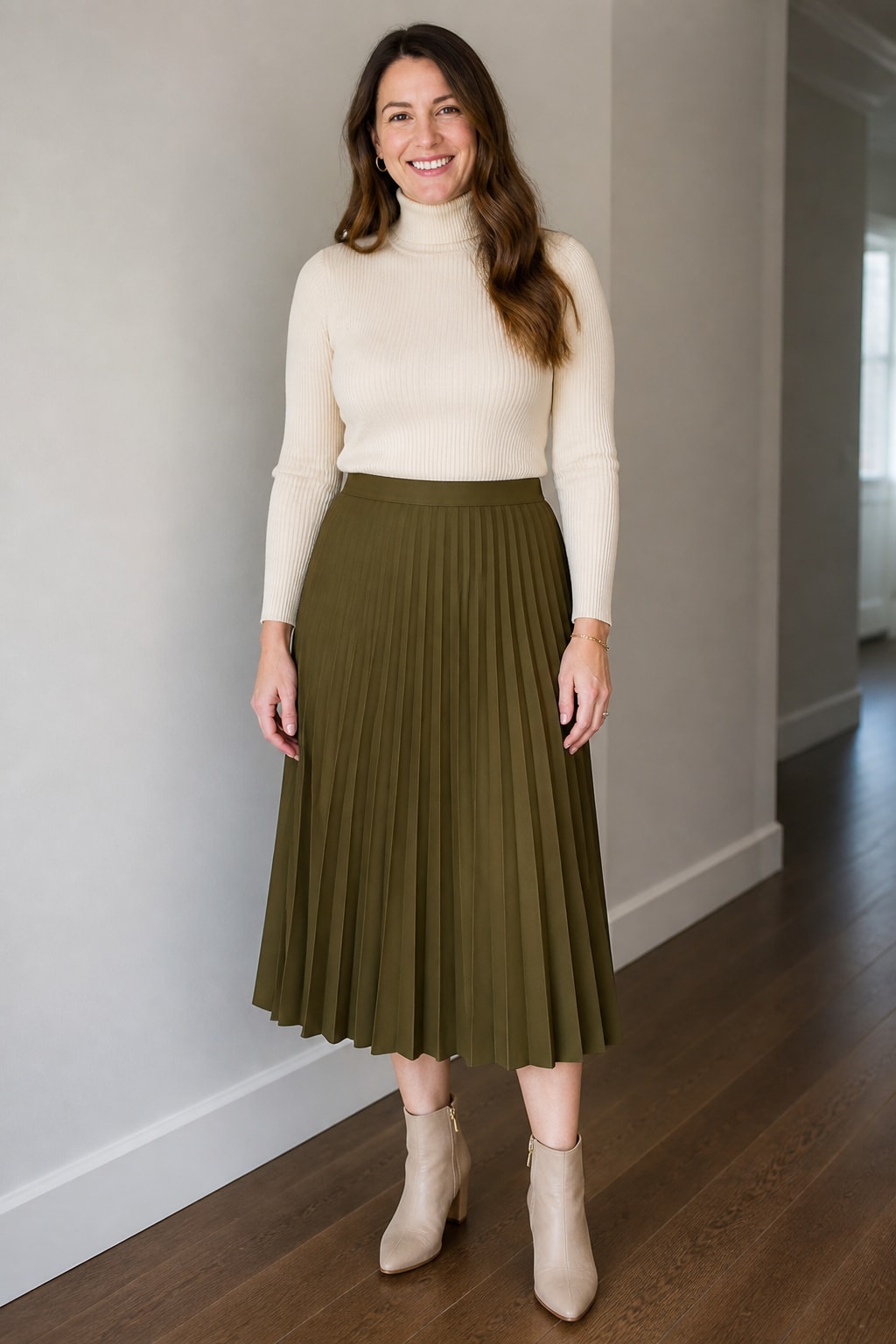 Pleated Midi and Turtleneck