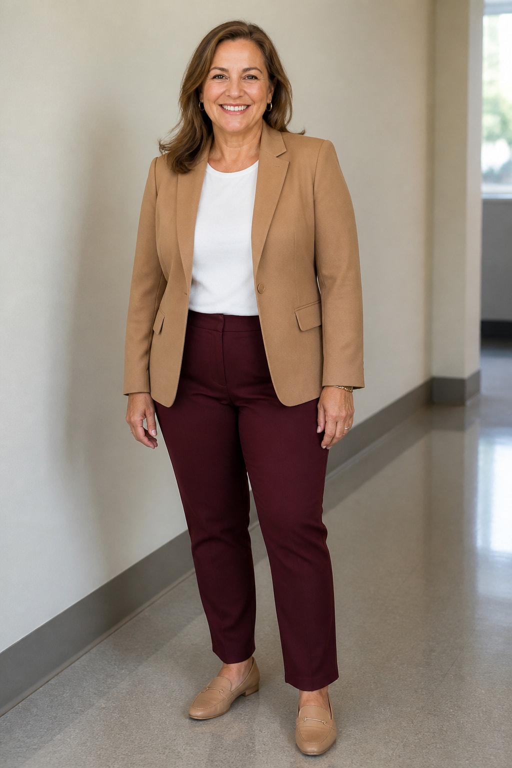 Camel Blazer and Tailored Chinos