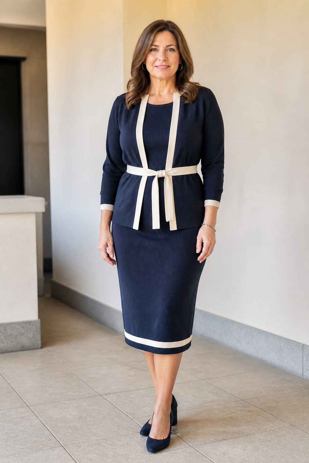 Belted Knit Midi