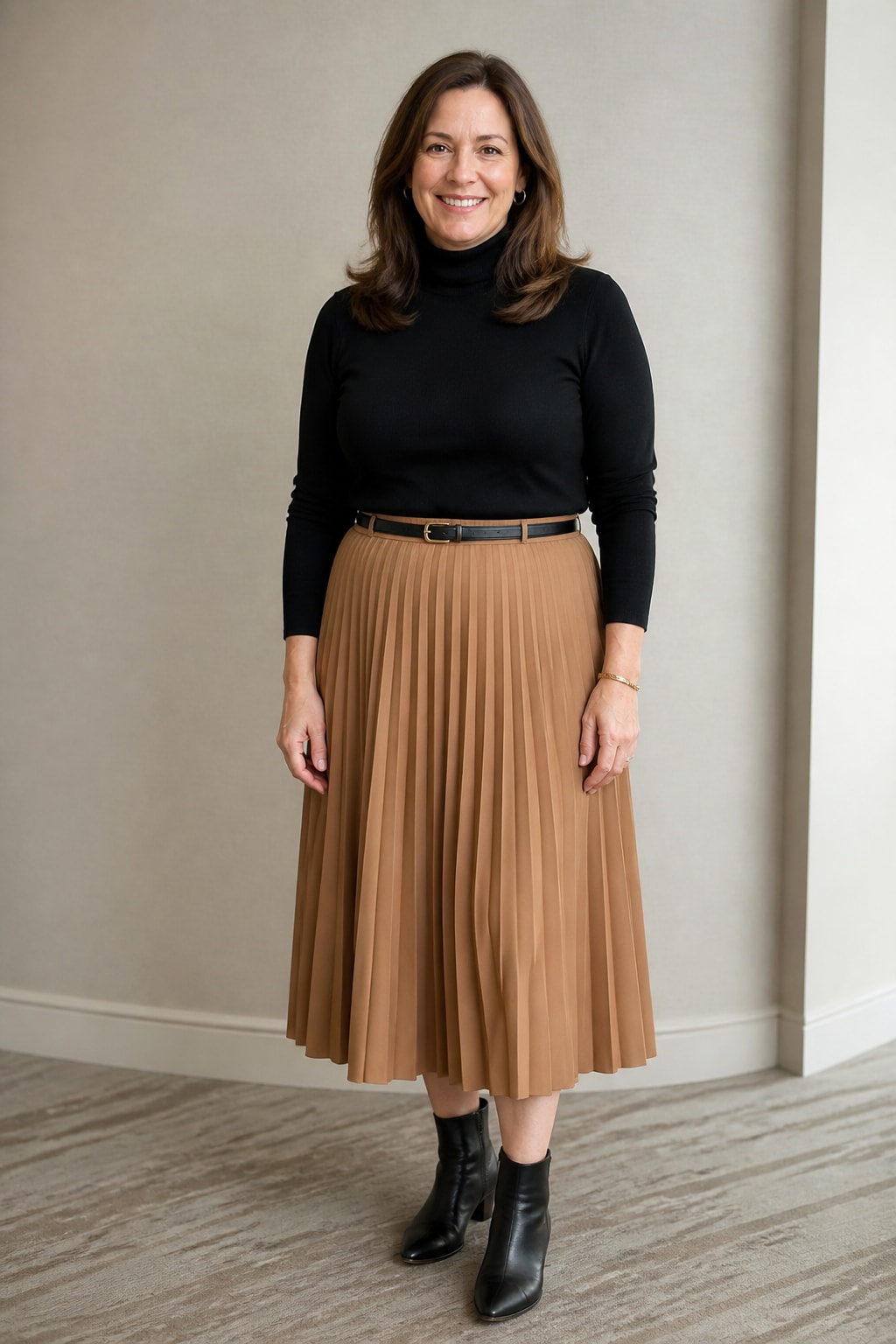 Pleated Midi and Turtleneck