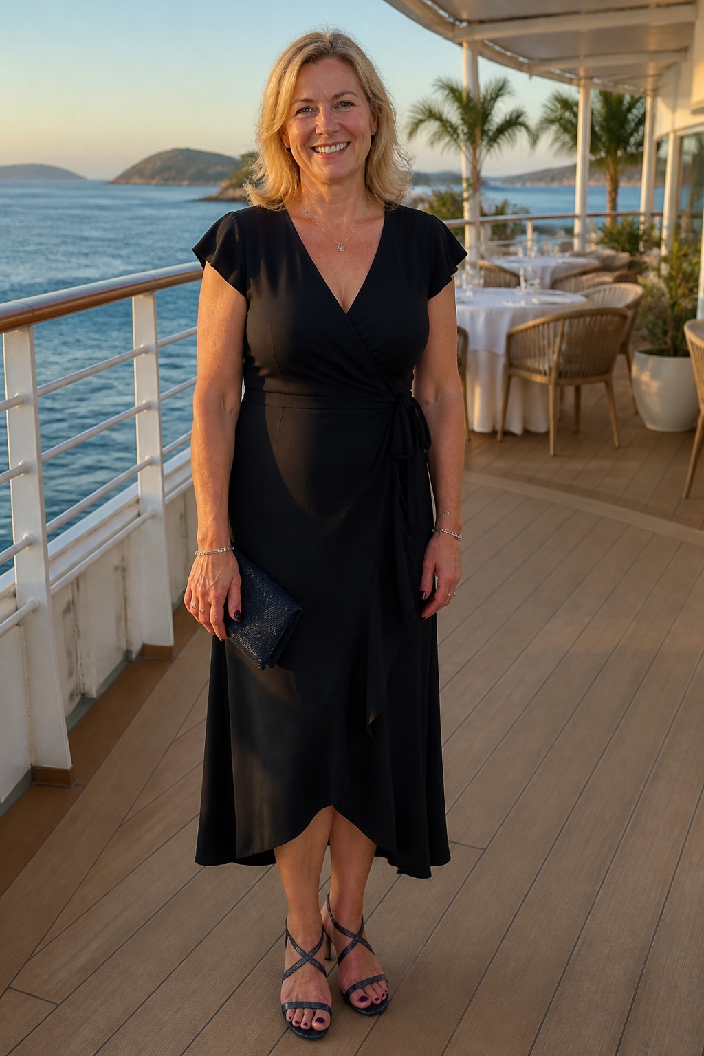 Black Wrap Midi and Evening Sandals