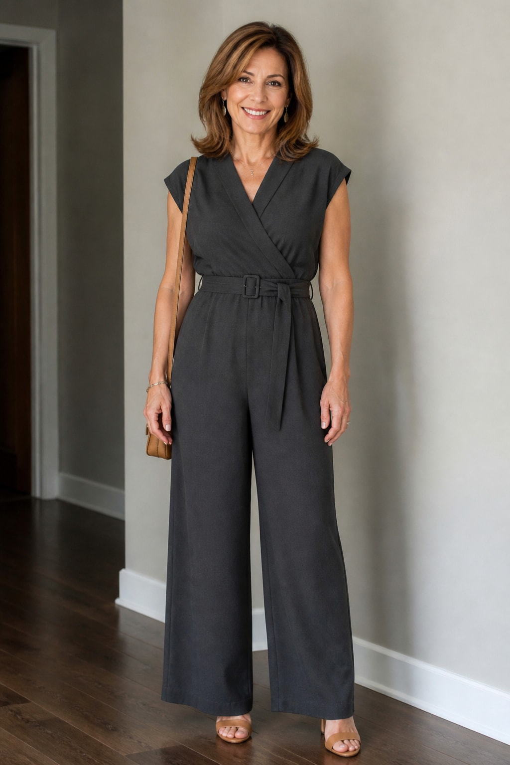Charcoal Wide-Leg Jumpsuit
