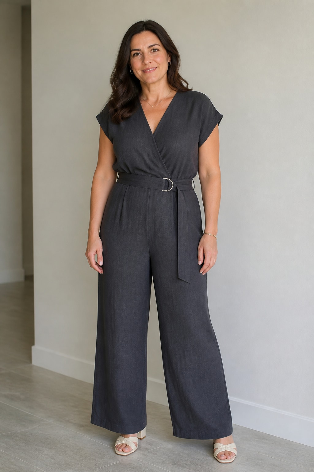 Charcoal Wide-Leg Jumpsuit