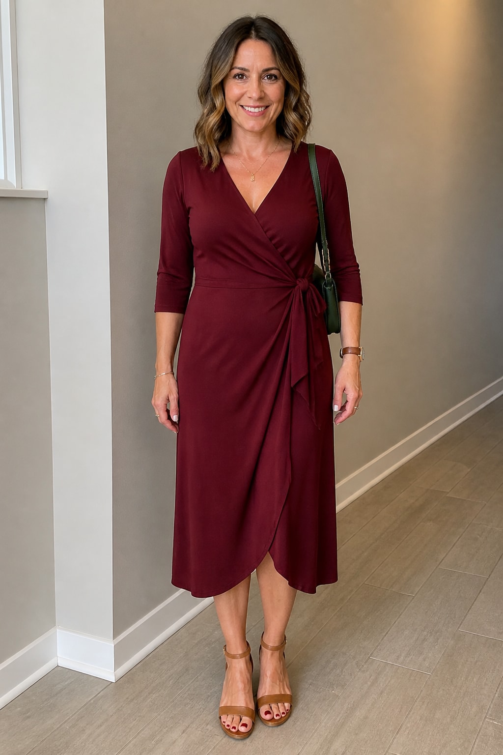 Burgundy Wrap Midi