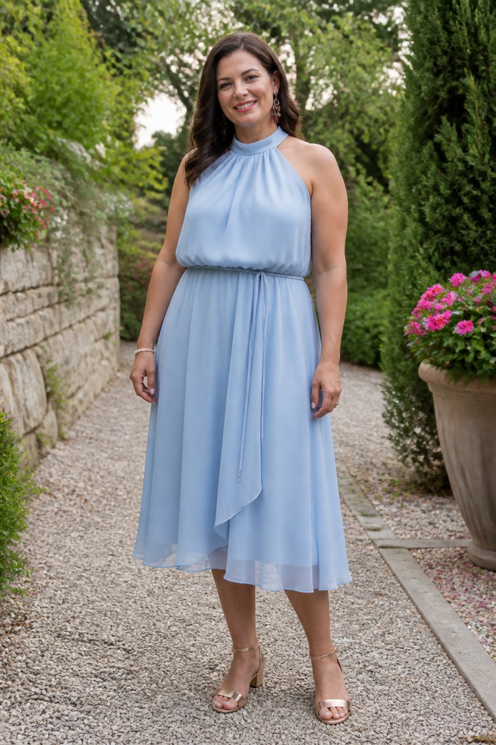 Sky Blue Chiffon Midi