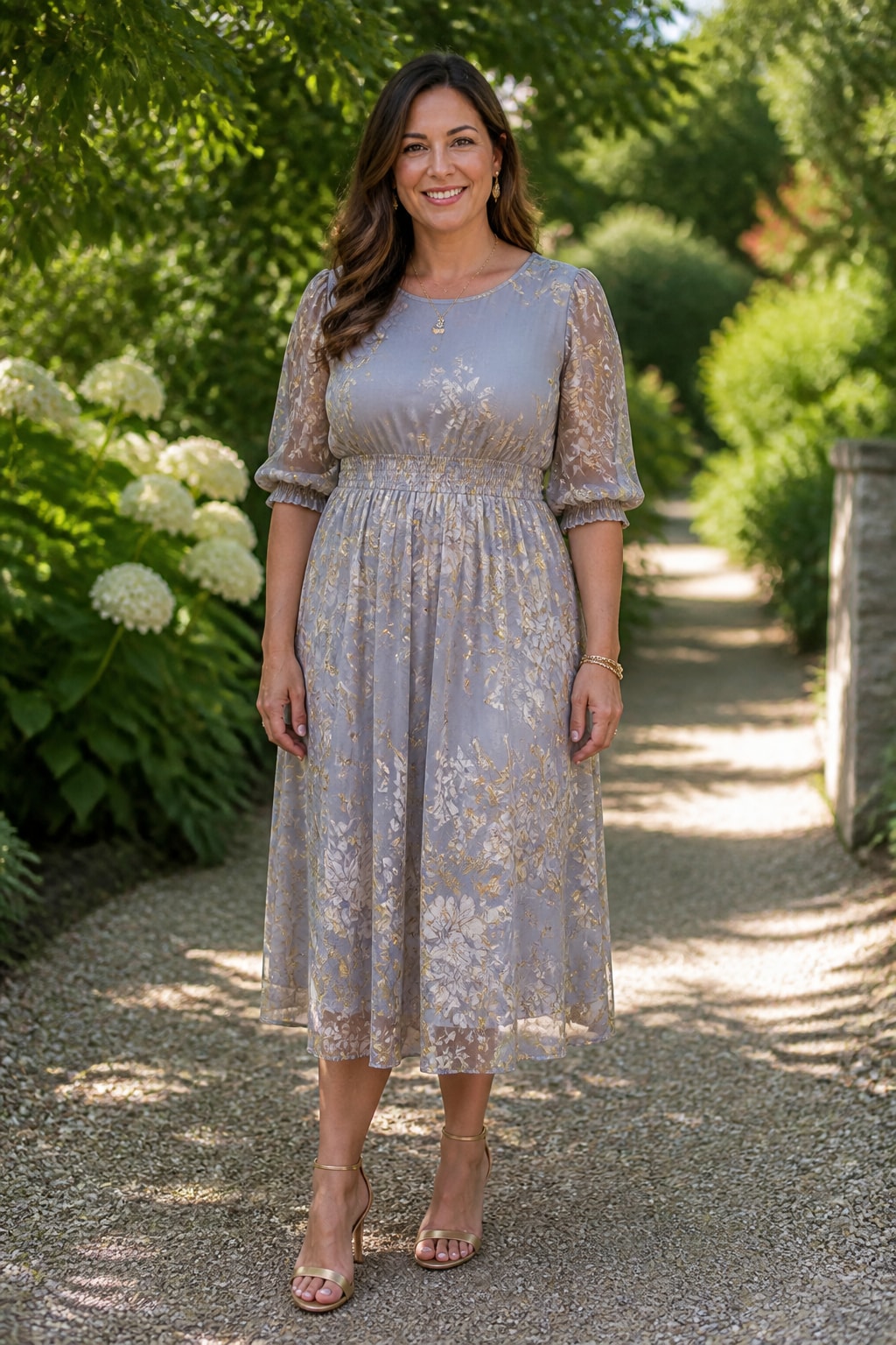 Floral Midi with Soft Sleeves