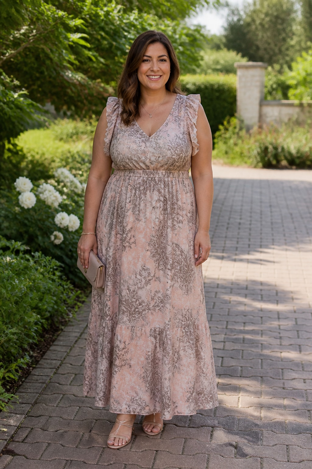 Printed Maxi with Defined Waist