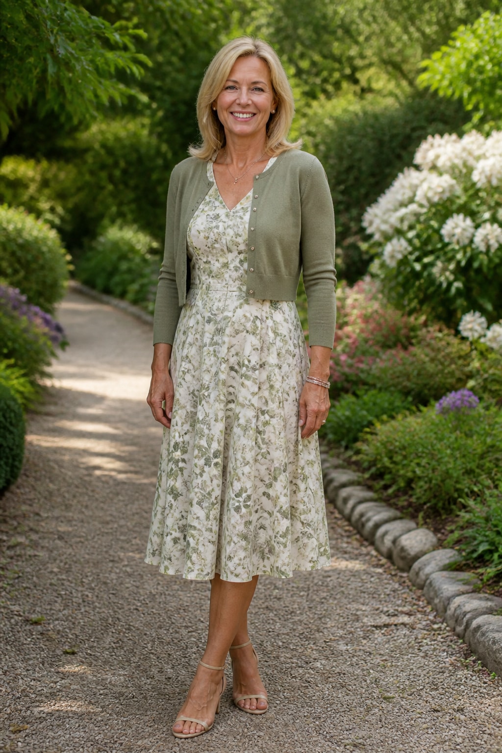 Floral Tea Dress and Cardigan