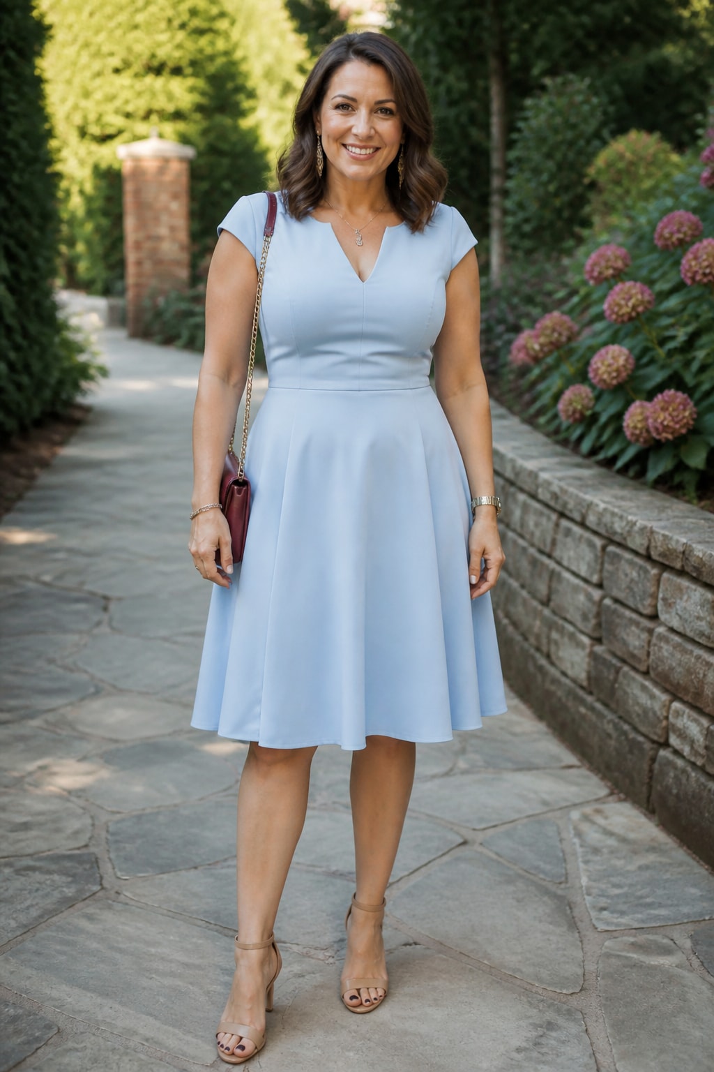 Pale Blue Fit and Flare