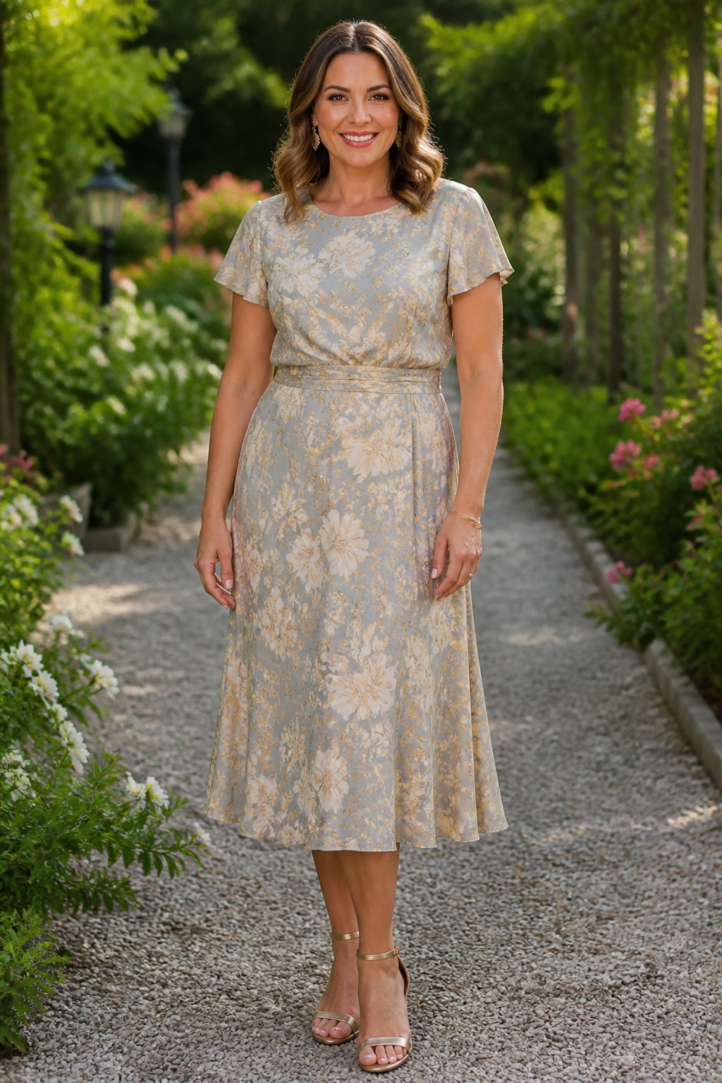 Floral Midi with Soft Sleeves
