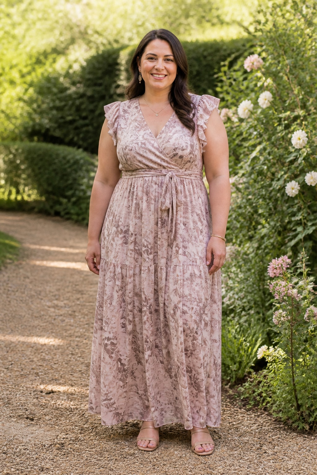Printed Maxi with Defined Waist