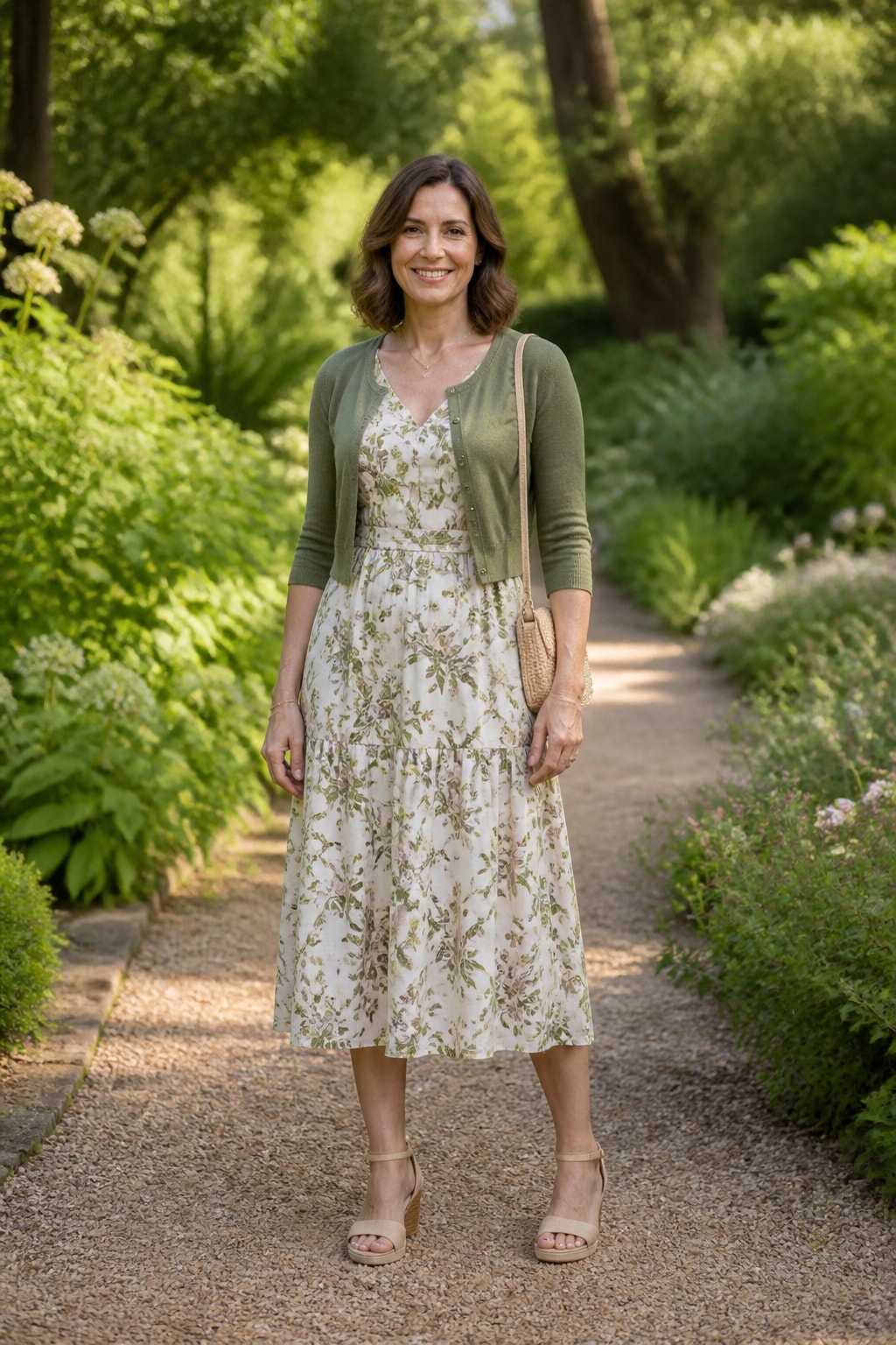Floral Tea Dress and Cardigan