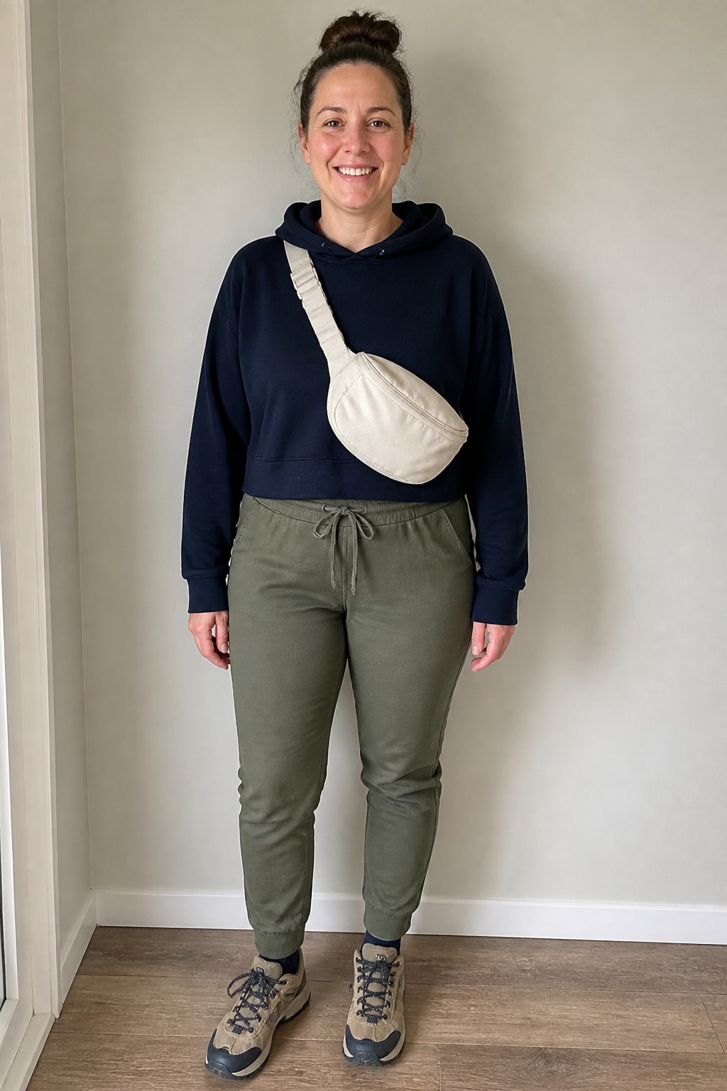 Olive Joggers and Cropped Hoodie