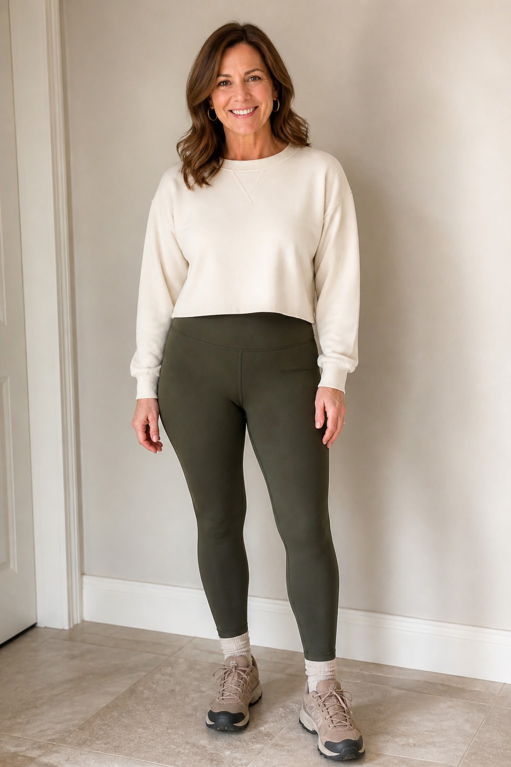 Forest Green Leggings and Cropped Sweat
