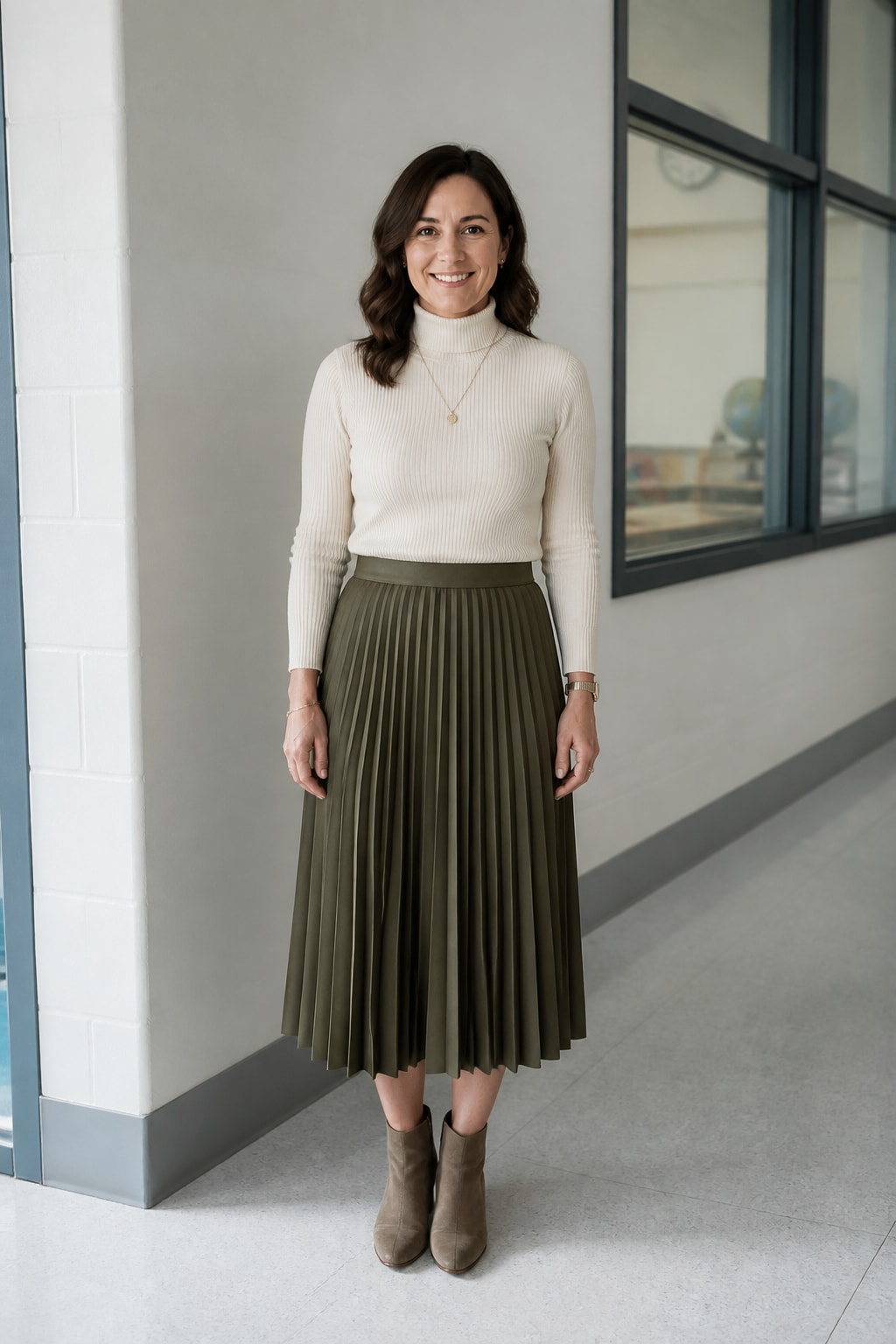 Pleated Midi and Turtleneck