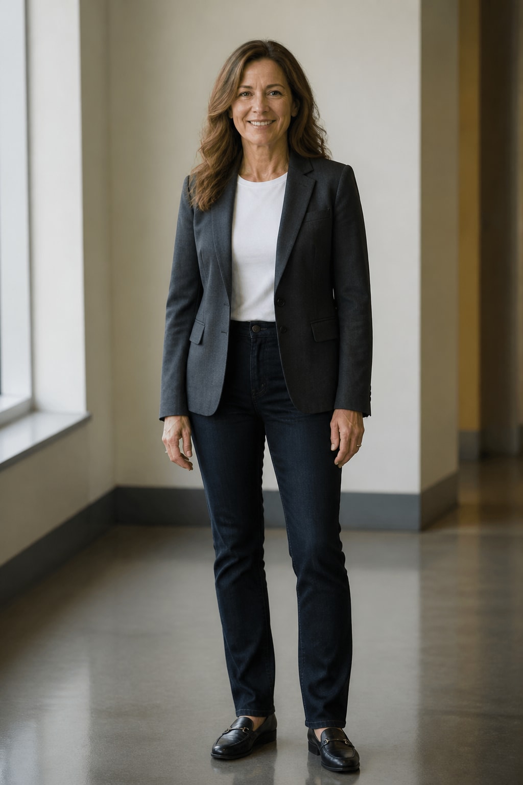 Soft Blazer and Dark Jeans
