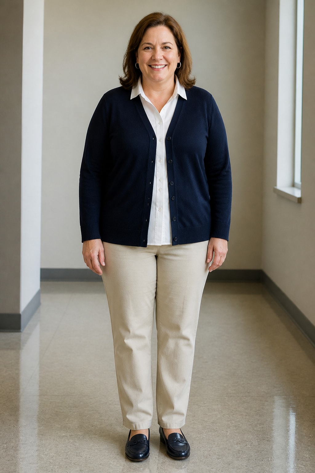 Navy Cardigan and Chinos
