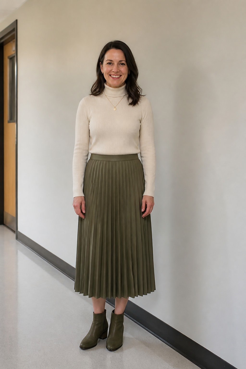 Pleated Midi and Turtleneck