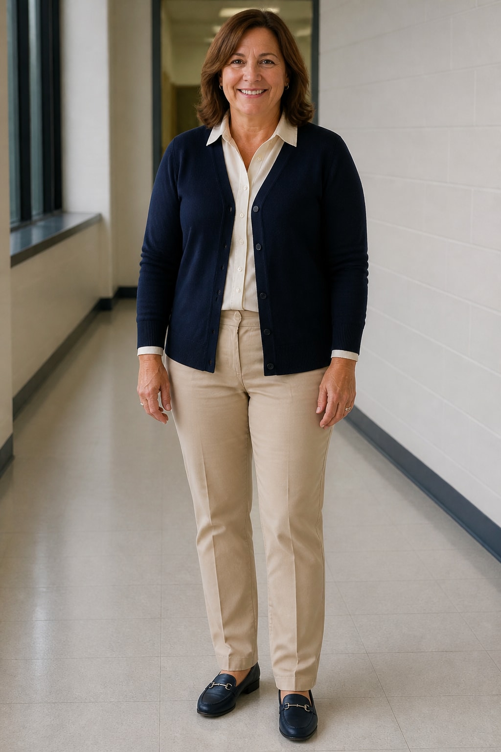 Navy Cardigan and Chinos