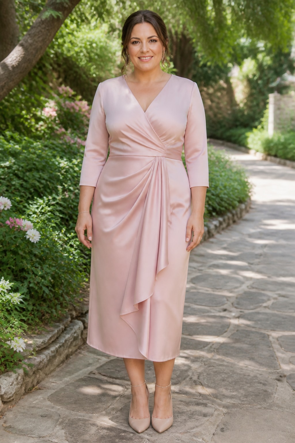 Blush Satin Midi