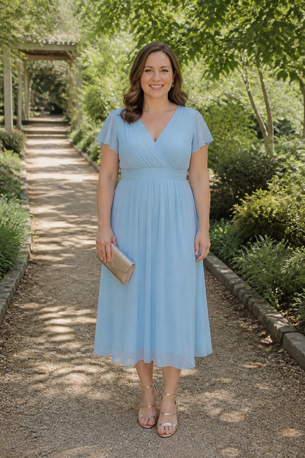 Sky-Blue Chiffon Midi