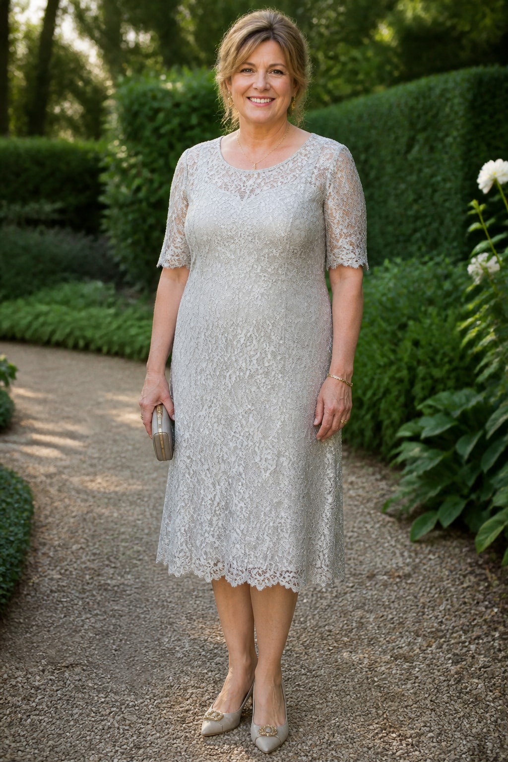Ivory Lace Midi over Slip