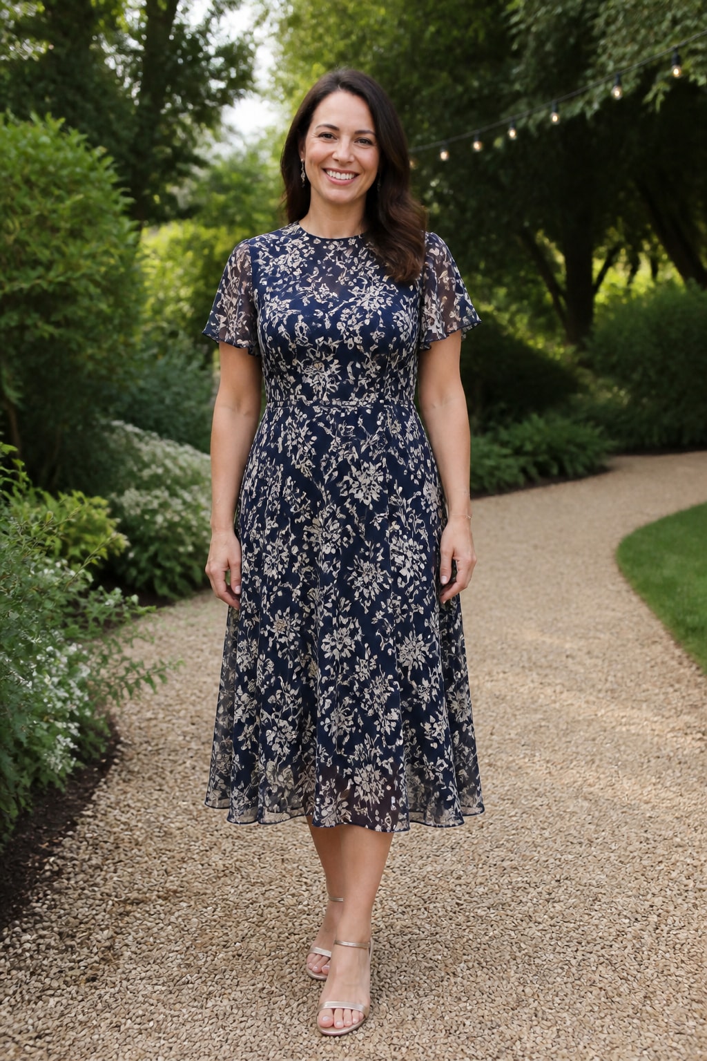 Floral Midi with Soft Sleeves