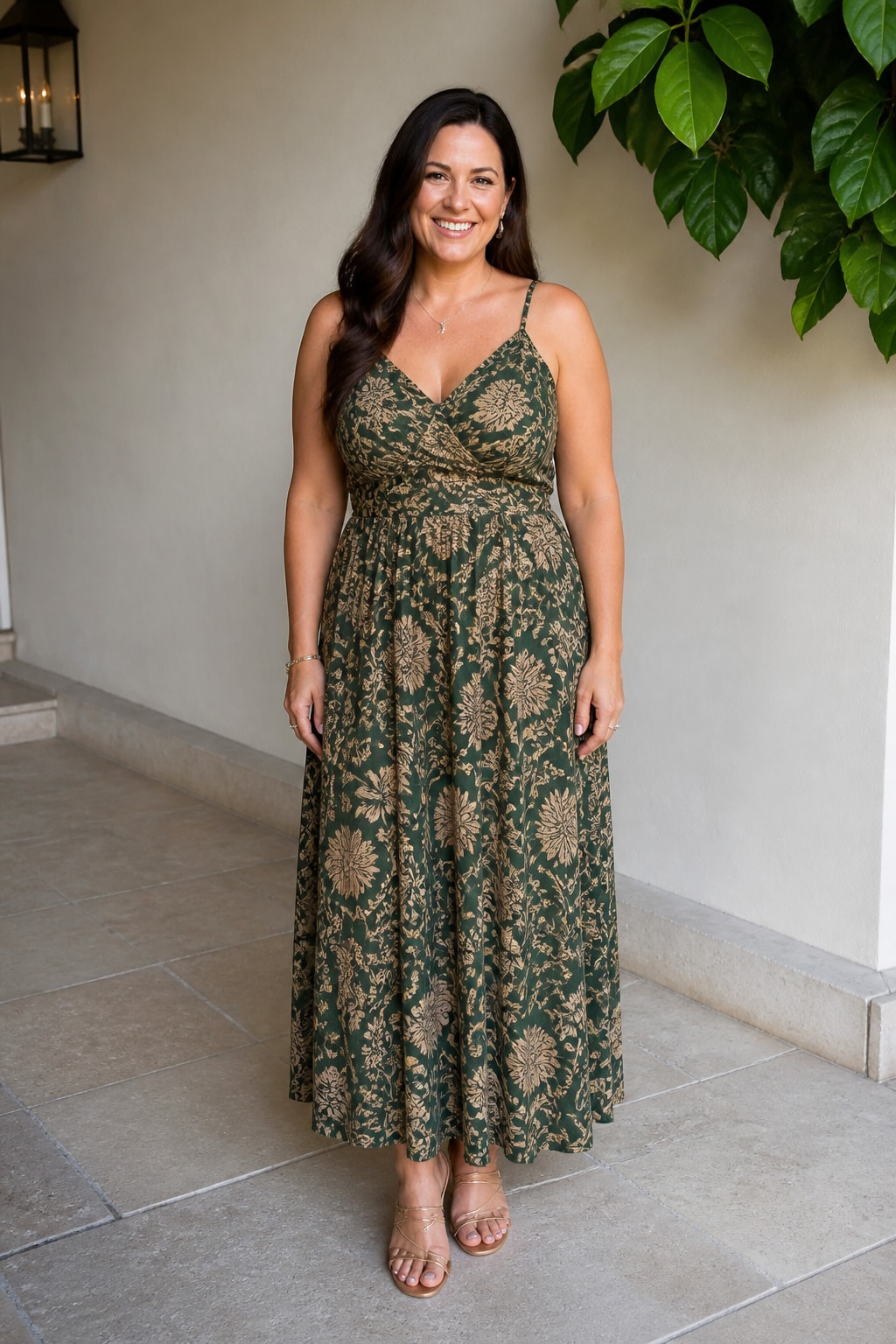 Printed Maxi with Defined Waist