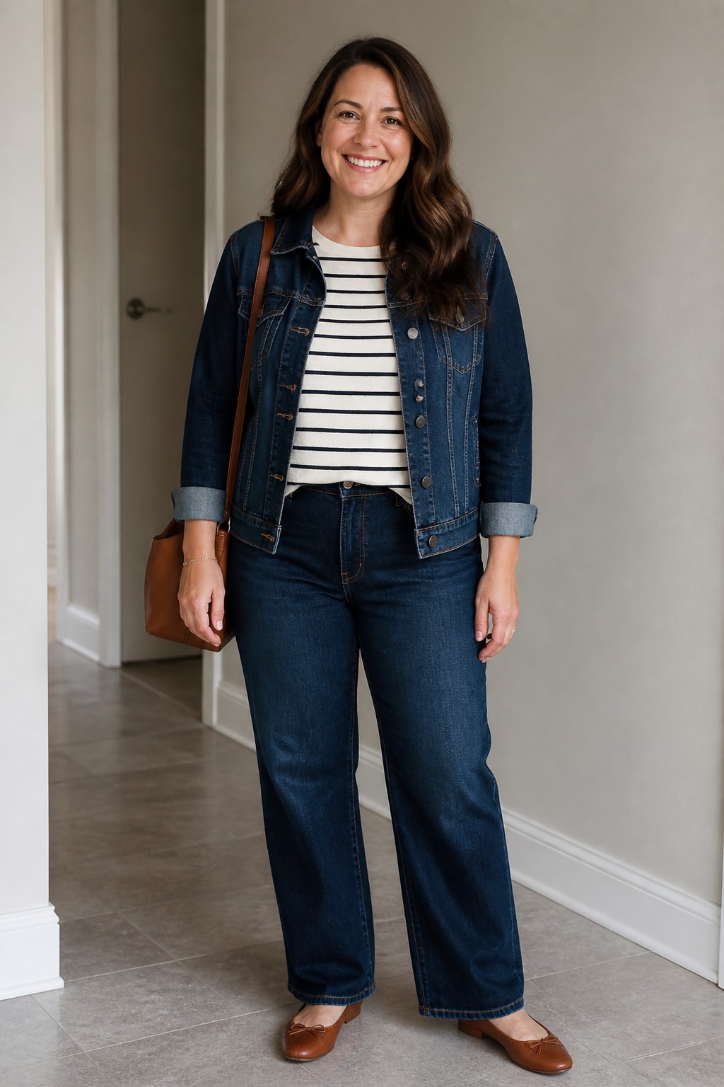 Striped Tee and Denim Jacket