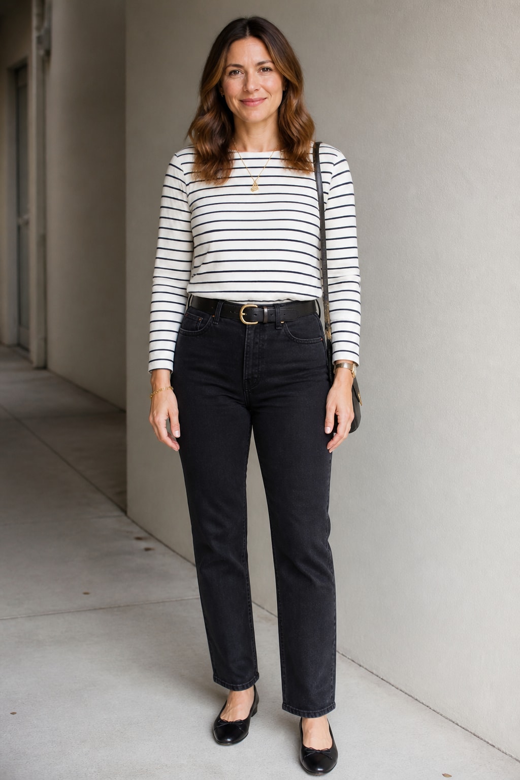 Straight Jeans and Breton Top