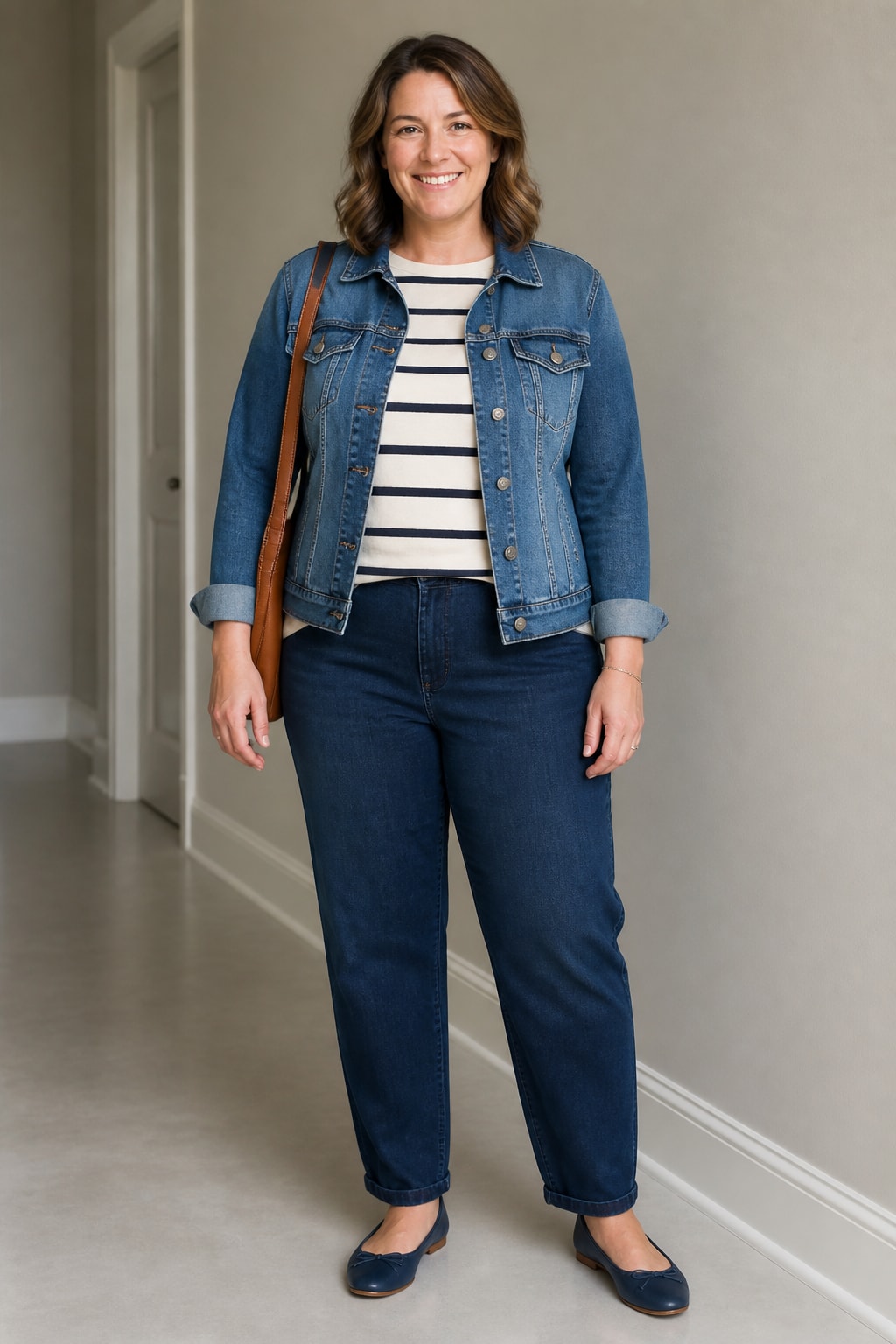 Striped Tee and Denim Jacket