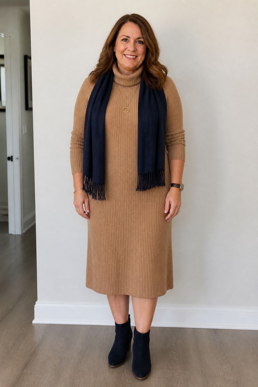 Knit Dress and Ankle Boots