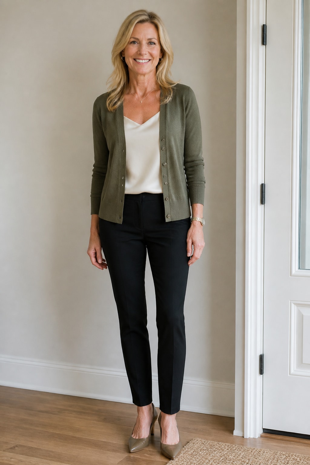 Cigarette Pants and Silk Camisole